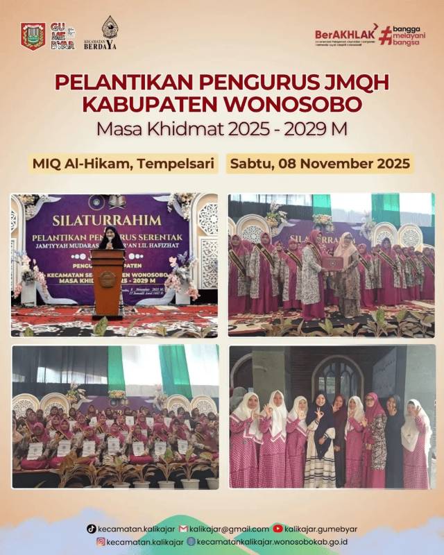 Pelantikan Pengurus JMQH Kabupaten Wonosobo Masa Khidmat 2025–2029